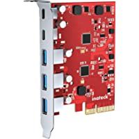 Inateck RedComets U21- Tarjeta PCIe a USB 3.2 Gen 2 con 20 Gbps de Ancho de Banda- 3 Puertos USB Tipo A y 2 Puertos USB…